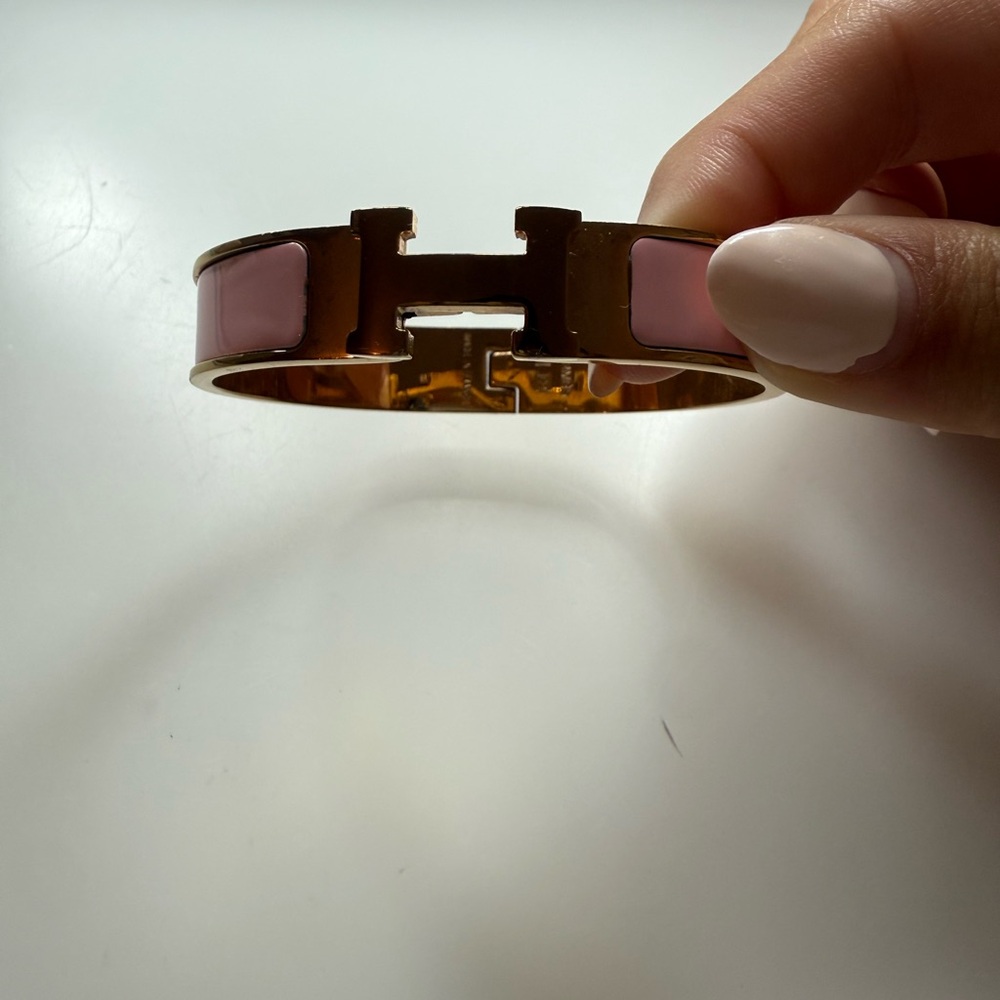 Pink and Gold H Bracelet